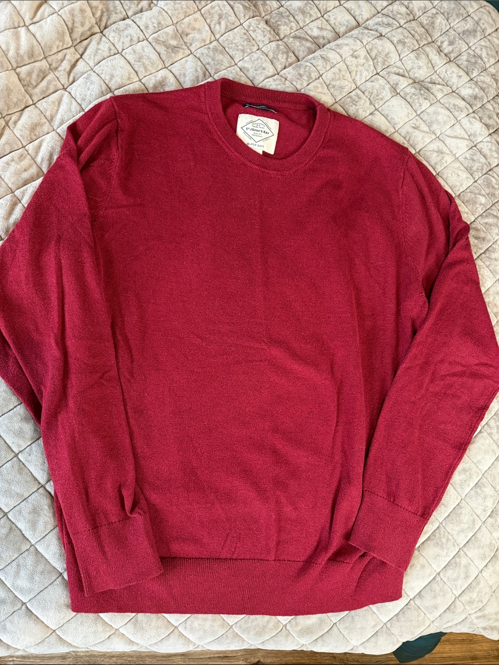 St. John's Bay Men's Crewneck Sweater in Burgundy